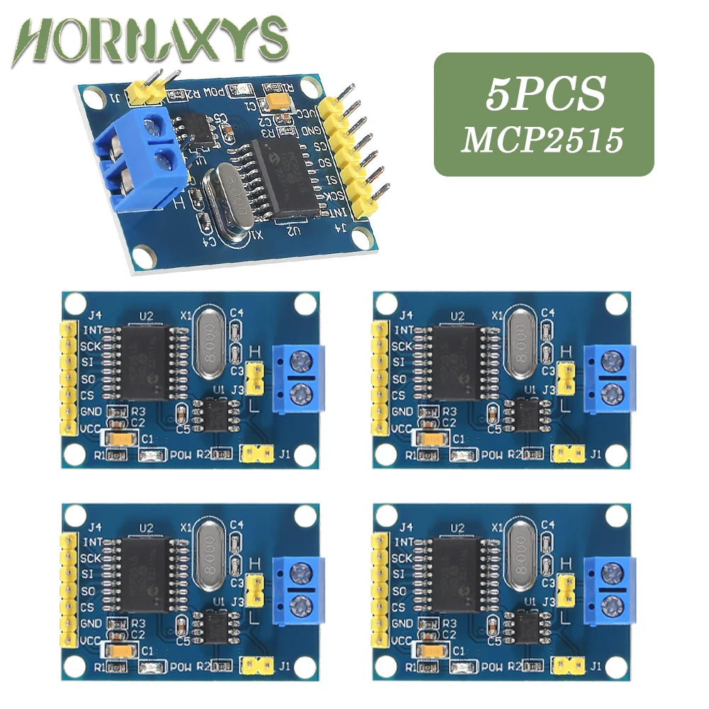 1/5/10pcs MCP2515 CAN Bus Module Board TJA1050 Receiver SPI For 51 MCU ARM Controller NEW