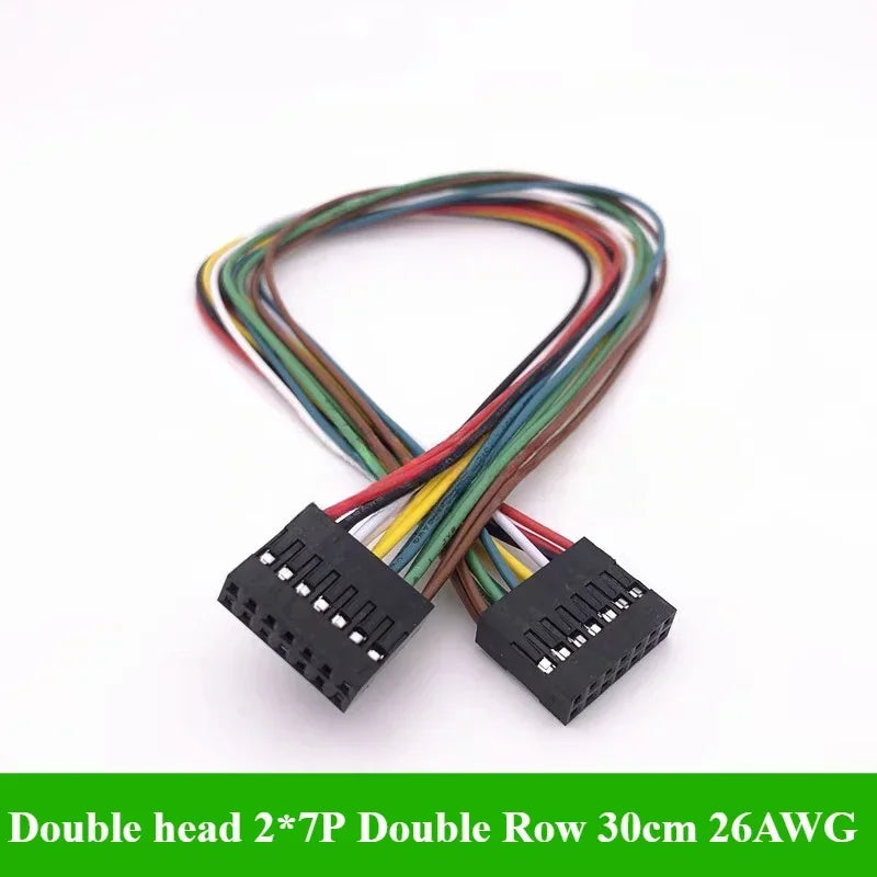 2.54MM Double Row DUPONT LINE Connector Plug With Wire Jumper Cable 30cm 26AWG 2*2/3/4/5/6/7/8/10 PIN Female Single/Double head