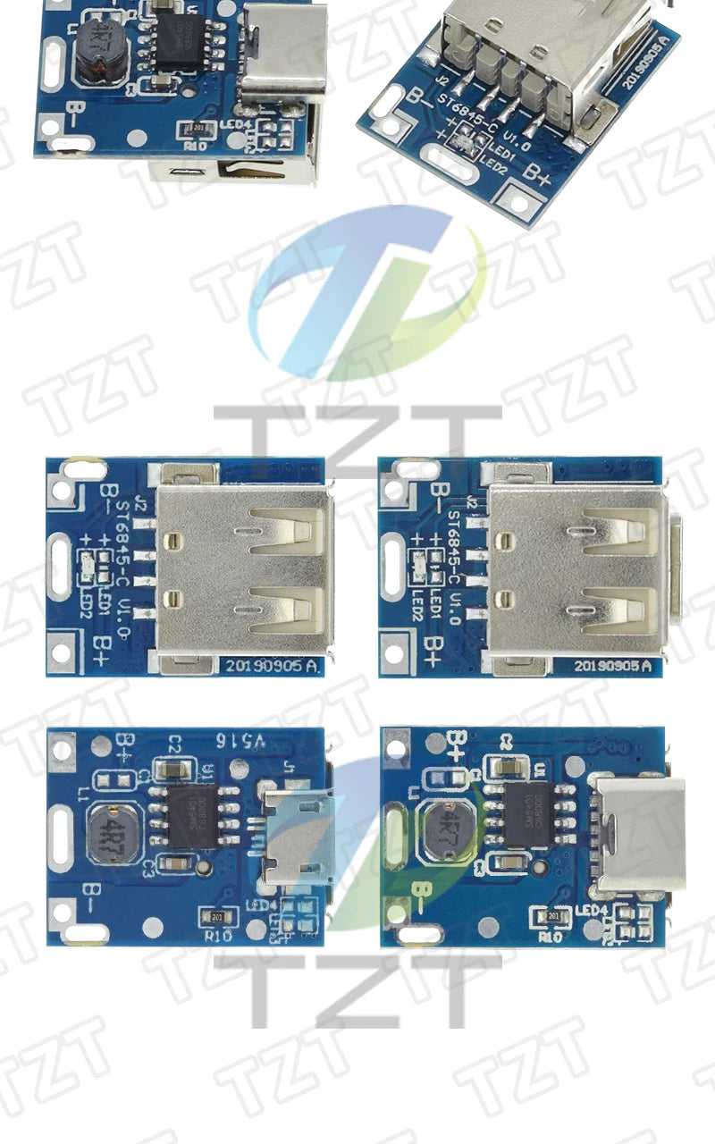 GREATZT 5V Boost Converter Step-Up Power Module Lithium Battery Charging Protection Board LED Display USB For DIY Charger 134N3P