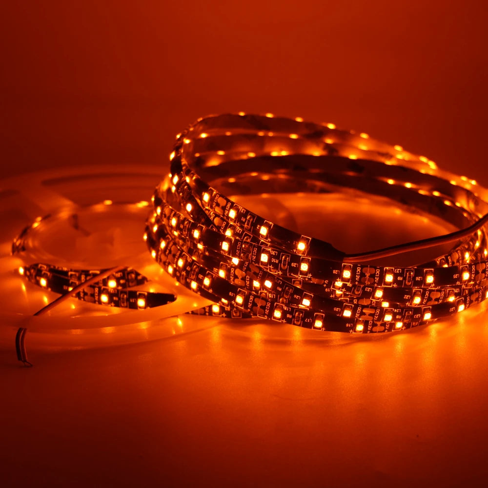 DC 12V SMD 3528 5050 Flexible LED Strip Orange Light 60/120 LEDs per Meter DIY Car Chassis Lighting Strip for Vehicle