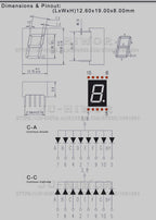10pcs 0.56 Inch 10Pins 5161AB 5161BB 1 Bit Digit 7 Segment Blue LED Digital Display Digitron Common Anode Cathode C-C C-A
