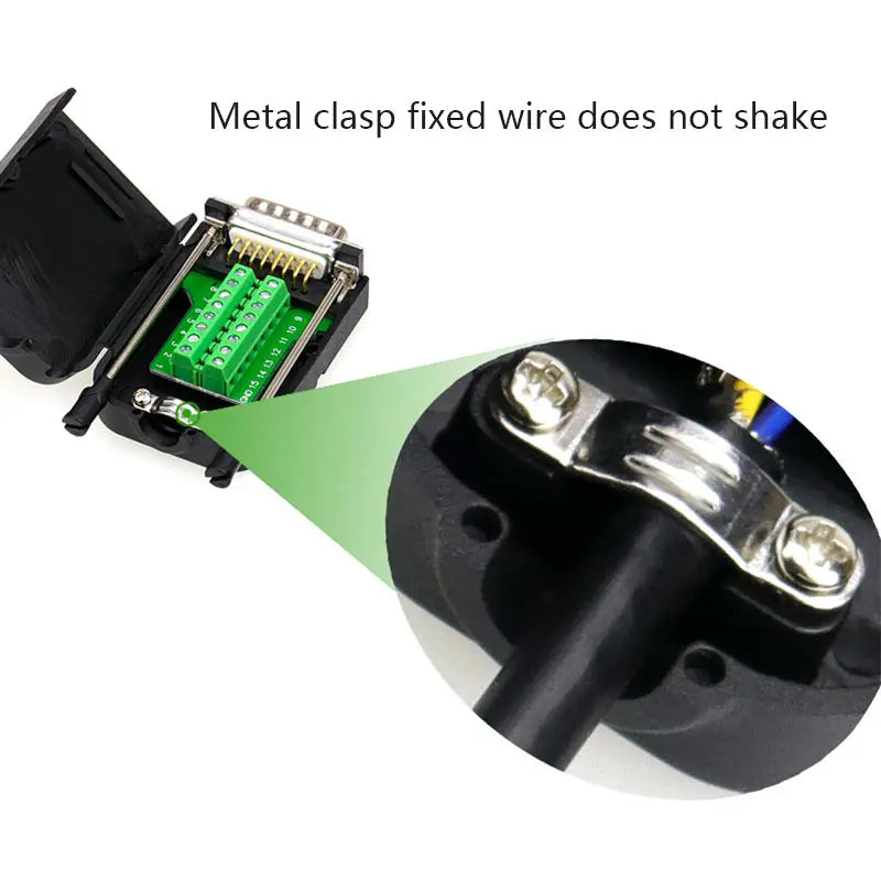 DB15 Connector 15 Pin Breakout Board D-SUB Adapter Male Terminal Adapter Board Module 15 Pin Connector Plug with Case Sub Board