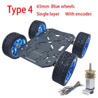 4WD Chassis Smart Robot Car 6V N20 DC Mini Micro Gear Motor Smart Car Kit 4WD Robot Chassis Kits With Encoder Mecanum Wheel Car
