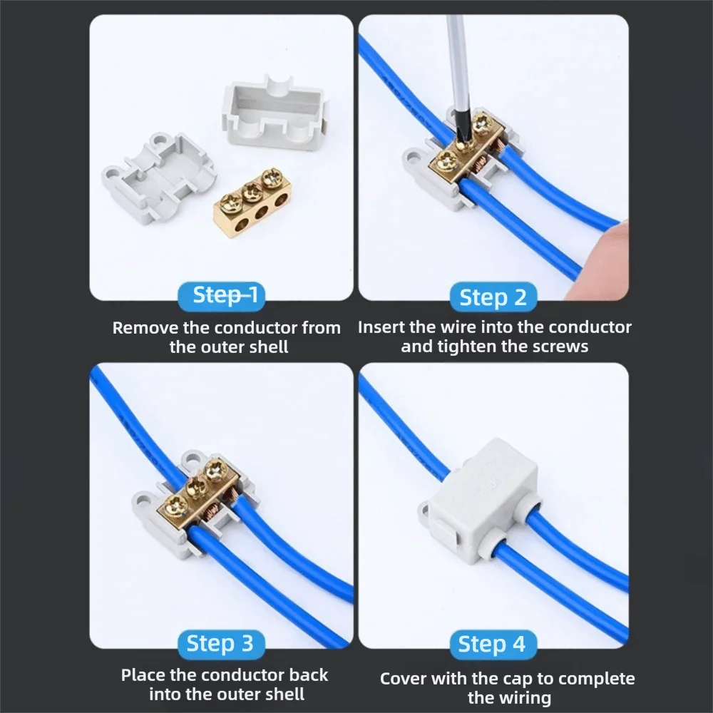New Conductor Brass High Power Splitter Large Current Universal Quick Terminal Block Terminal Blocks Electrical