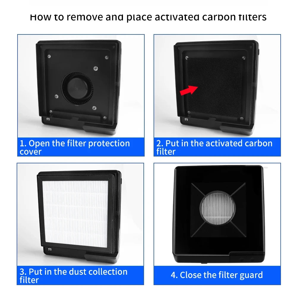LUXIANZI Fume Extractor Smoking Instrument With LED Light 220V Activated Carbon Filter Sponge Solder Iron Smoke Absorber