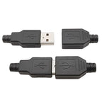 10pcs Type A USB interface (Male/Female), equipped with a black plastic cover, used for computer peripherals and port adapters.