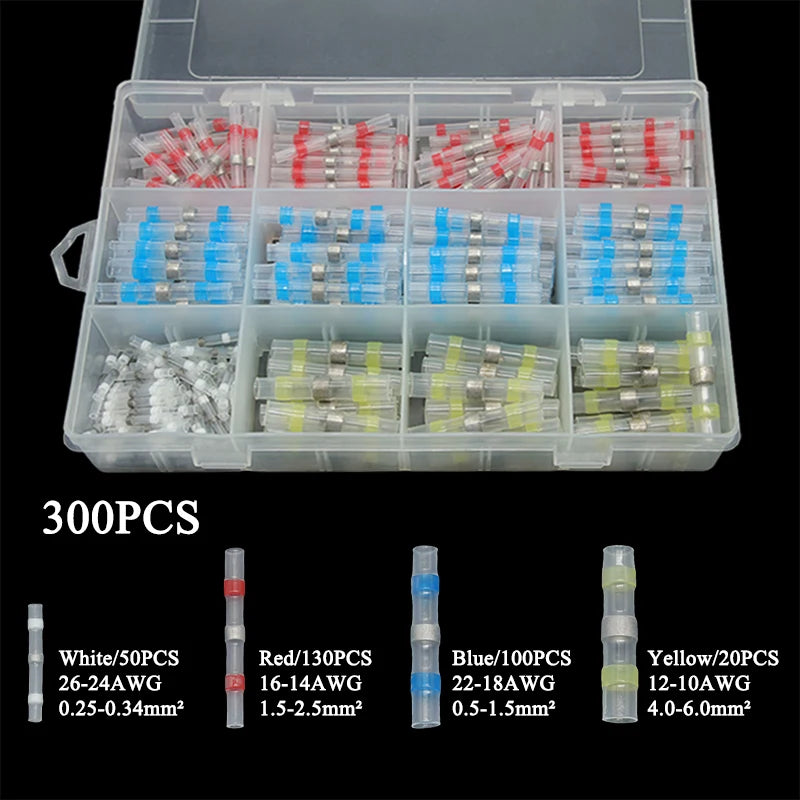 Waterproof Heat Shrink Butt Splices for A Secure Corrosion-Resistant Seal All-in-One Solder Seal Wire Connector Kit With Box