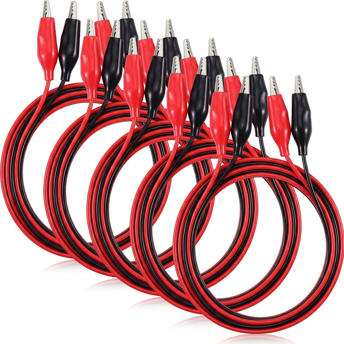 20-1Set Dual Alligator Clip Cables Connecting Cables Test Cable Lead Jumper Wire Male Female Crocodile Clip Power Supply Adapter