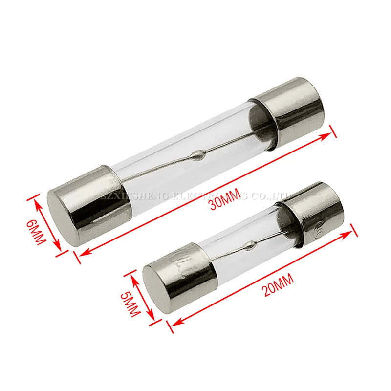 10PCS Microwave Oven Power Fuse T8AL250V T10AL250V 6*30MM 5*20MM Time-Delay Glass Tube Fuse For LG Midea Galanz Microwave Oven