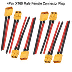 XT60 Male Female Connector Plug with 14 AWG Soft Silicon Wire 100mm Extension Cord for RC Lipo Battery FPV Drone Expand 4-6pair