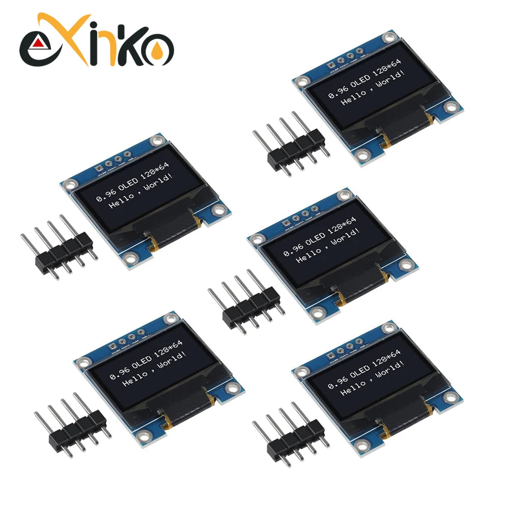 0.96 Inch OLED Display Module SSD1315 I2C IIC SPI Serial 128X64 LCD 4 Pin YellowBlue White for Arduino Pin Headers Soldered
