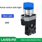 22MM Knob Switch Button LED Light Rotary Switch Momentary Latching 2/3 Position ON/OFF Power Switch 6V12V24V220V380V110V TURN