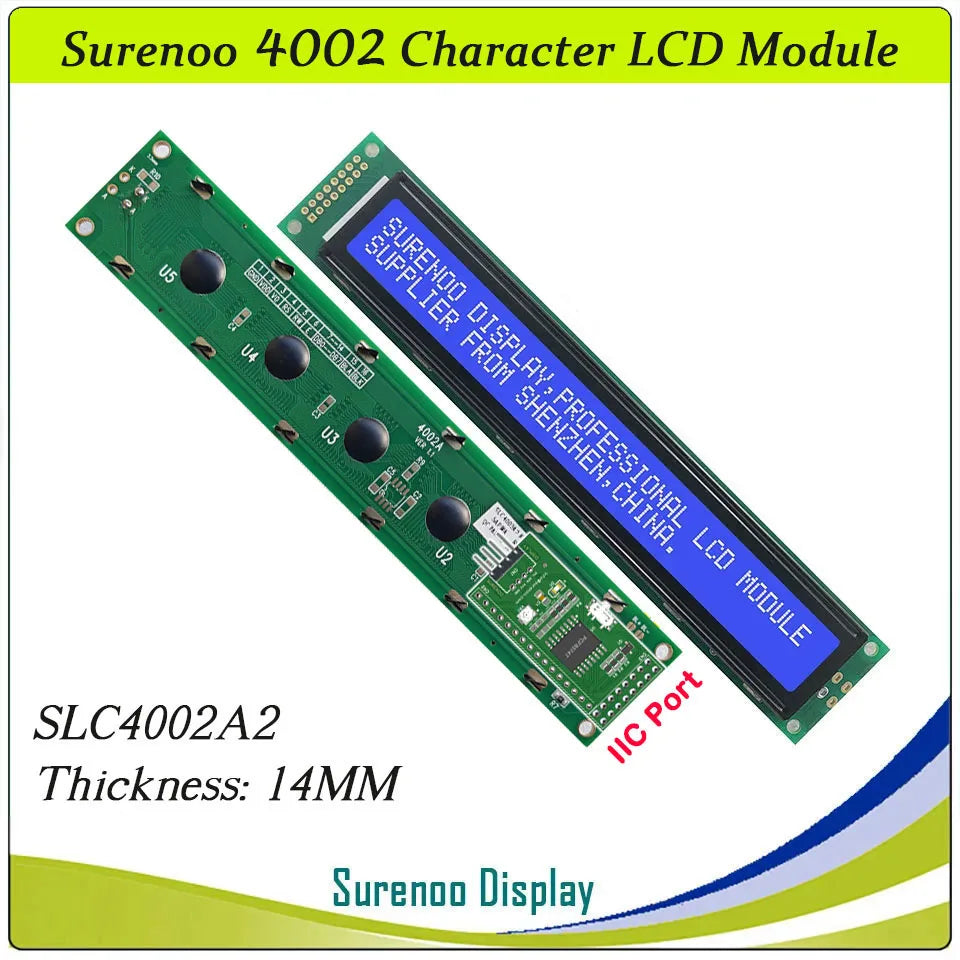 Serial IIC / I2C / TWI 4002 402 40*2 Character LCD Module Display Yellow Green Blue with Backlight for Arduino