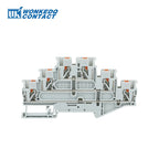 10Pcs PT2.5-3L Push-in Wiring Connector Triple 3 Level 2.5 mm² Cable 2.5mm Electrical Cable Din Rail Terminal Block PT 2.5-3L