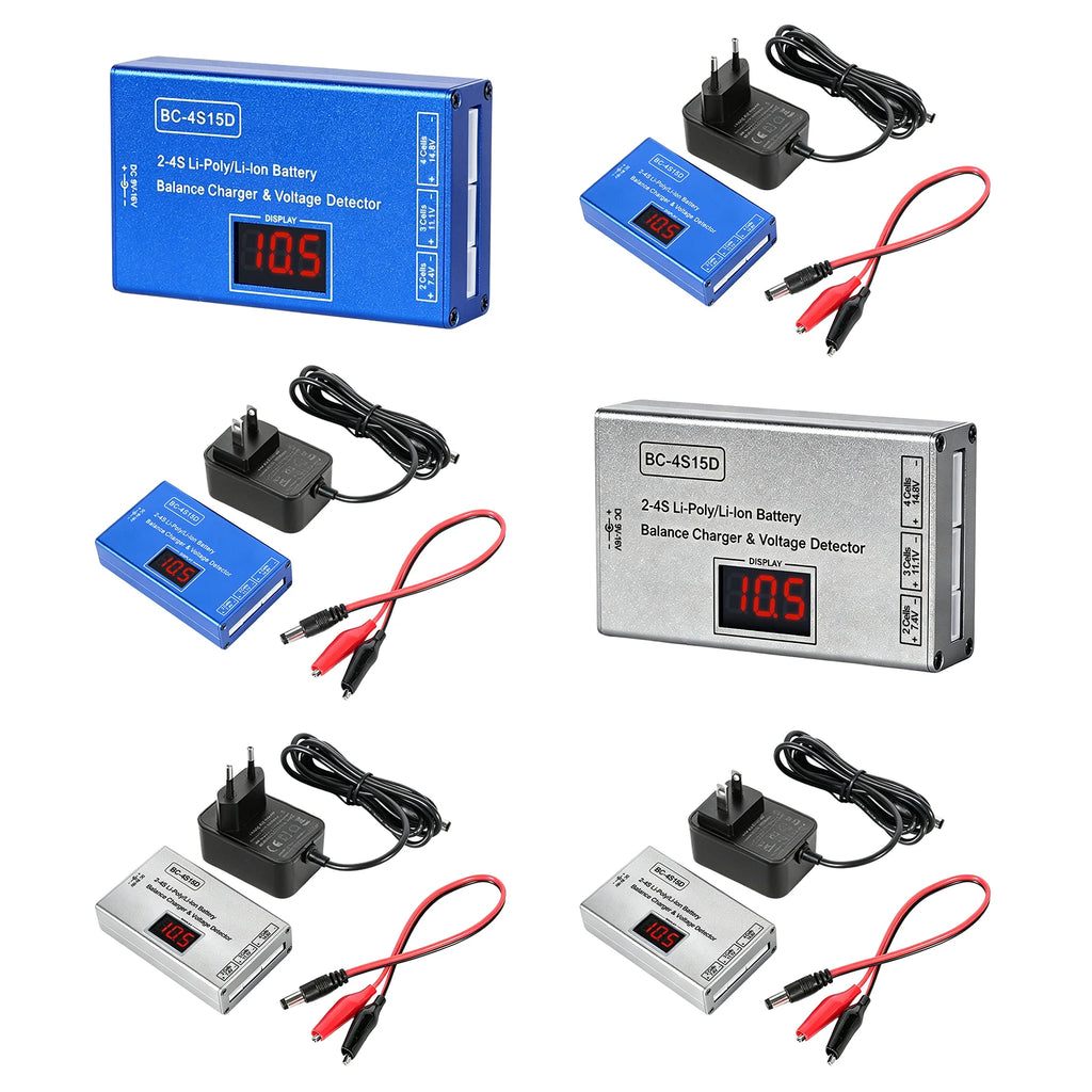 BC-4S15D Lipo Battery Balance Charger with Voltage Display Screen Lithium Lipo RC Balance Charger for 2-4S RC Batteries