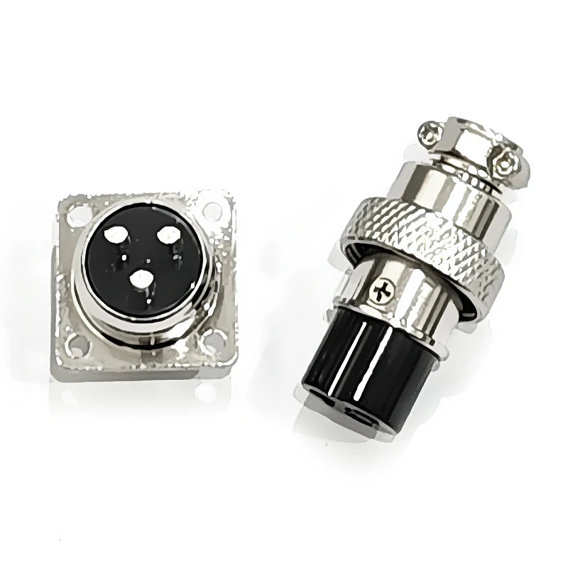 1Set GX16 2/3/4/5/6/7/8/9/10 Pin Male Female 16mm Square Flange Seat Metal Aviation Adapter Socket Plug M16 Soldering Connector