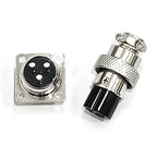 1Set GX16 2/3/4/5/6/7/8/9/10 Pin Male Female 16mm Square Flange Seat Metal Aviation Adapter Socket Plug M16 Soldering Connector