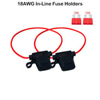 2PCS Inline Fuse Holder 10/12/14/16/18AWG Car Gauge Inline Fuse ATO/ATC Standard Blade Fuse 5A 10A 15A 20A 30A 40A Fuse Holders