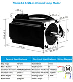 Nema34 Closed Loop Stepper Motor 4.5Nm 8.5Nm 12.5Nm with Encoder Driver Power Supply MACH3 Interface Board for CNC Engraver Kit