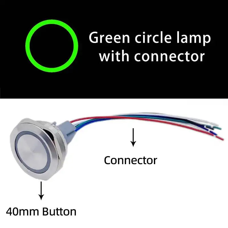 40mm Metal Push Button Switch 1NO 1NC Momentary Reset Latching Lock Ring Power Supply With Lamp Waterproof Stainless Steel
