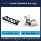 RJ45 CAT6 Cat6A Cat7 Module Patch Panel 12 Port Keystone RJ45 Network Rack Mount Panel Ethernet Wall Jack Distribution Frame