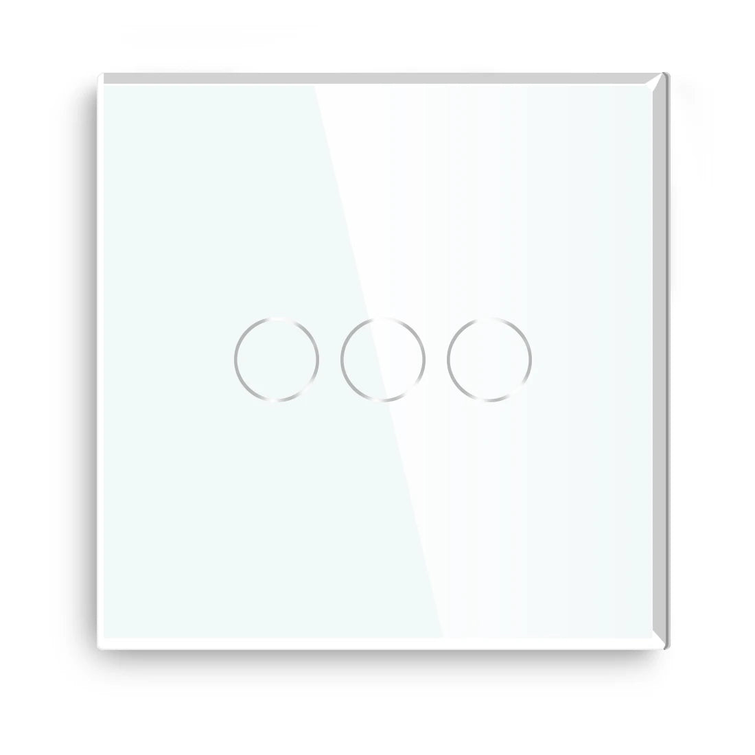 BSEED 1/2/3Gang Touch Switch Double Light Switch Triple Sensor Switch 1Way EU Standard Glass Panel Blue Back Light White Series