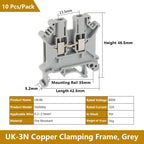 UK 2.5 Terminal Block UK2.5B Screw Connection Connect Strip 2.5B/3N/5N/6N/10N  2.5mm² Cable Electrical Din Rail Wire Connector