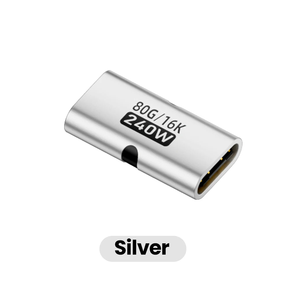 Type C Female To Type C Female Adapter USB 4.0 80Gbps High-Speed Transmission PD3.1 Fast Charging for iPhone 15 16 17 iPad