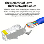 10PCs Cat6A Cat7 through Shielded RJ45 Gold Plated  Connectors Fast Transmission Data Plug Crystal Head for Networking