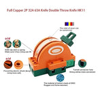 New·2 Pole Double Throw Knife Disconnect Switch 32A 63A 100A DPDT Cutter Safety Disconnect Switch Power Disconnect Switch