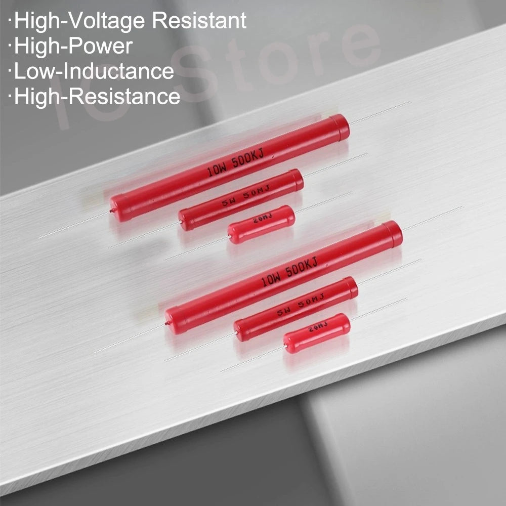 1PCS RI80 1W 2W 5W 10W High-Voltage Resistor 1K 2K 5K 10K 30K 50K 100K 150K 200K 300K 500K 1M 2M 3M 5M10M 20M 50M Non-Inductive
