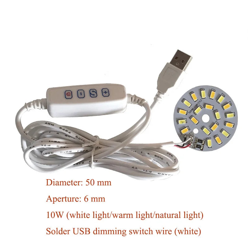 DC5V Dimmable LED Chip 5W-30W Surface Light Source SMD 5730 LED Light Beads DIY Tricolor Adjustable LED Bulb White Warm White