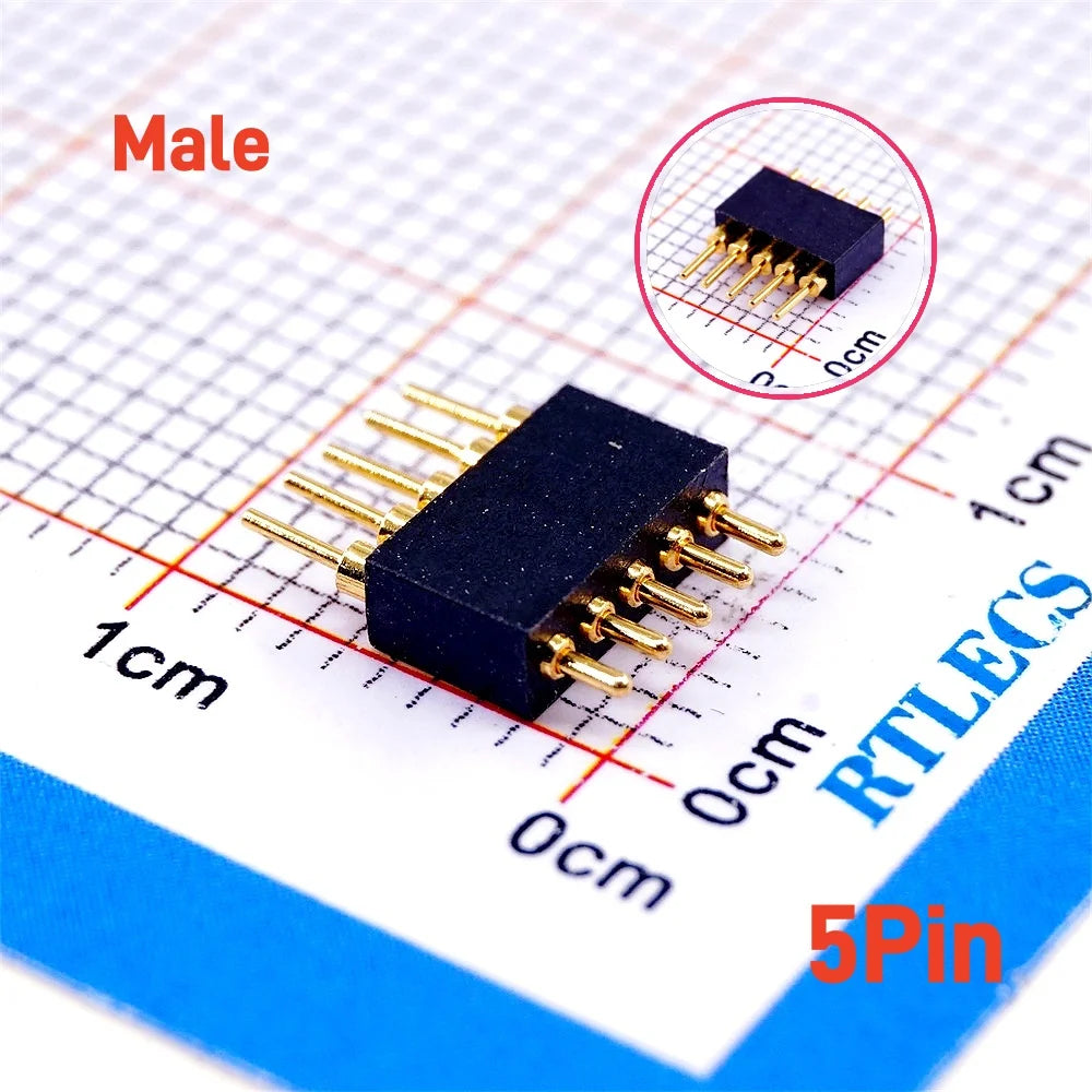 2 5 20 Pcs Spring Loaded 1.27 MM Pitch Pogo Pin Connector 2 5 6 8 10 Position Male Pad PCB Header Single Row Through Holes Probe