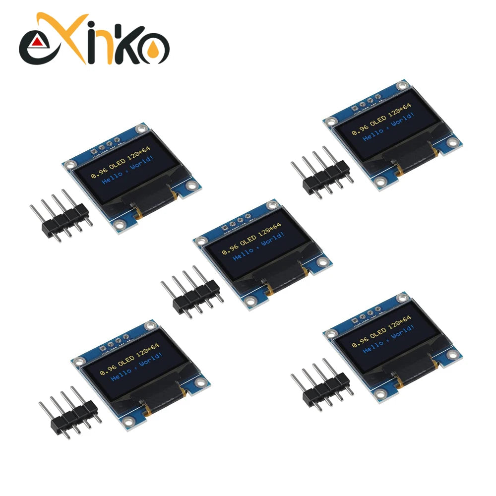 0.96 Inch OLED Display Module SSD1315 I2C IIC SPI Serial 128X64 LCD 4 Pin YellowBlue White for Arduino Pin Headers Soldered