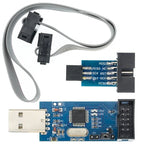 USBASP USBISP AVR Programmer USB ATMEGA8 ATMEGA128 ATtiny/CAN/PWM 10Pin Wire Module DIY + 10Pin To 6 Pin Adapter Board Shell