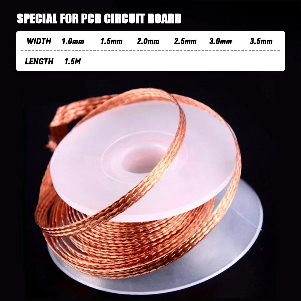 Desoldering Braid Solder Remover Wick Solder Remover Wire Soldering Heavy Duty Copper Wick for Circuit Board Repair Tool