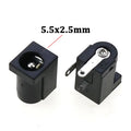 Cltgxdd 10/20/50/100pcs DC Power Jack Female Socket Connector DC005 5.5*2.1mm 5.5x2.5mm 3Pin Right Angle PCB Mount Terminal
