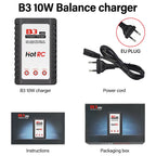 HotRC A400/B3 10W Balance Charger 2S/3S/4S Cells 100V-240V AC EU/US Plug Lipo Battery Fast Charger Remote Control Car Charger