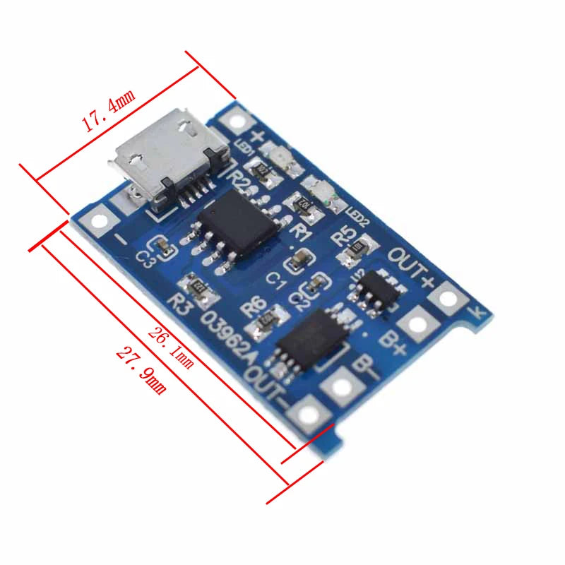 1PCS 5V 1A Micro USB 18650 type-c Lithium Battery Charging Board Charger Module+Protection Dual Functions TP4056 18650