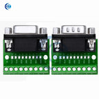 DB9 RS232 Serial Breakout Board: 9-Pin Solderless Connectors (Female & Male) – Terminal Adapter