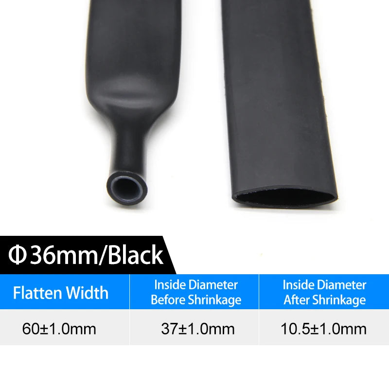 4:1 Double Wall Adhesive Heat Shrink Tubing Black Polyolefin Glue Lined Tube 4-52mm Waterproof Wire Cable Protective Sleeve