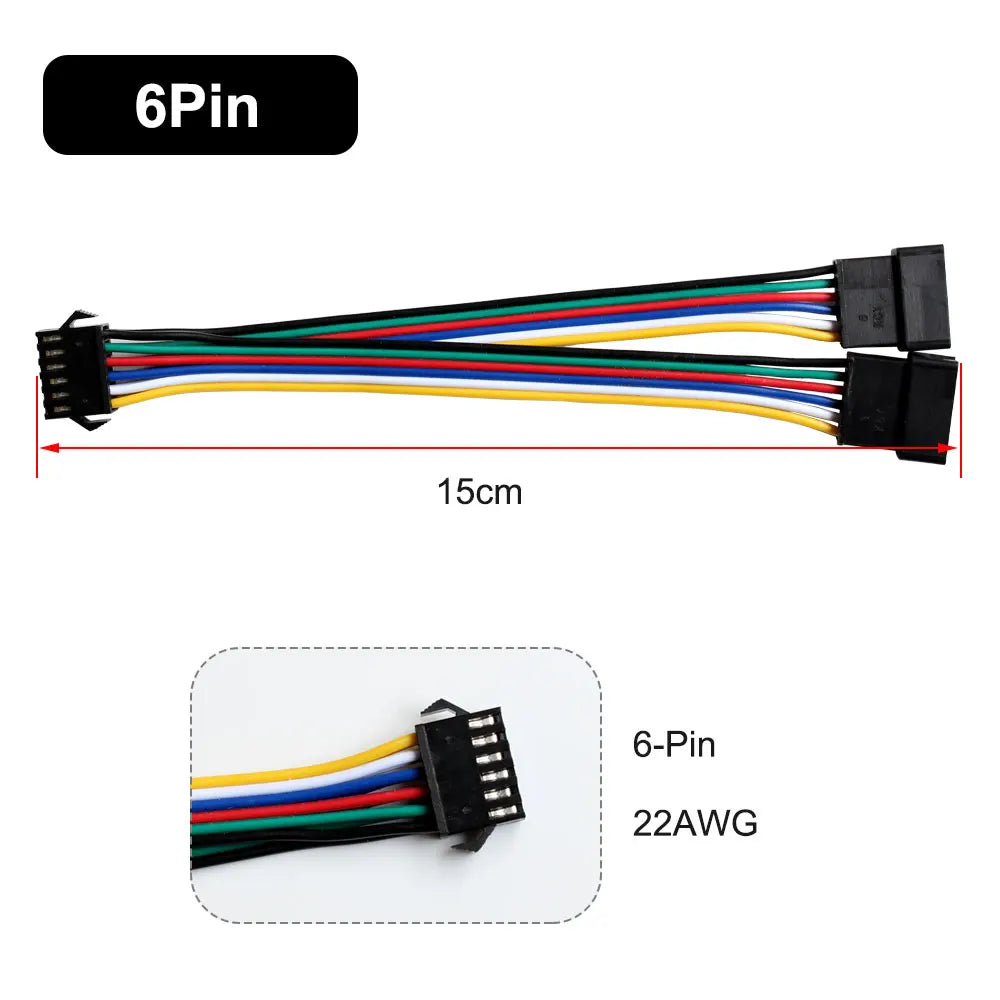 2Pin/3Pin/4Pin/5Pin/6Pin LED Strip Splitter Cable SM JST Connector 1 To 2 Male and Female For WS2812 WS2811 RGB RGBW Led Lights