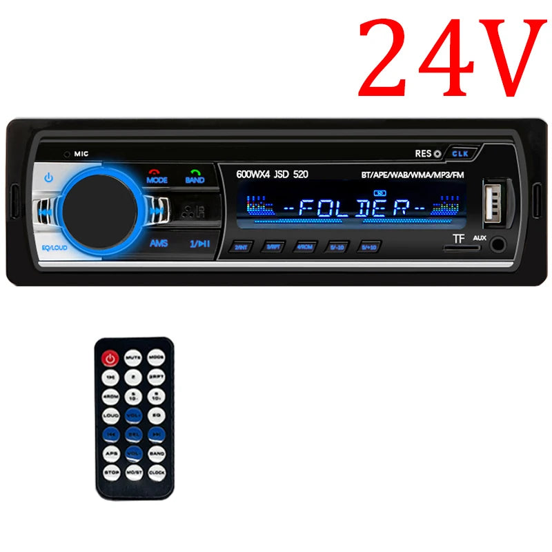 Car Radio 1 Din MP3 Player FM Audio Music USB SD Digital Bluetooth with In Dash Slot AUX Input
