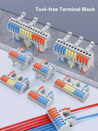 Universal Quick Push-in Electrical Wire Terminal Blocks Splitter Cable Connectors Mounted Junction Box for Home Industrial Use