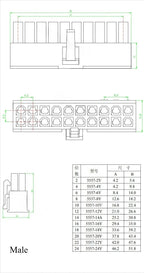 4.2mm/ batch 5557 / 5559 automobile harness connector 2-18/24 pin male and female terminal plug kit computer power cable