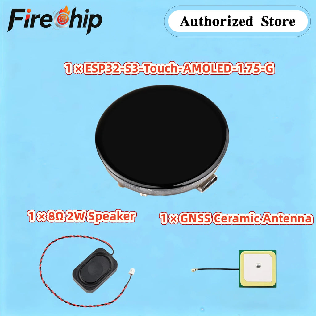 Waveshare 1.75inch AMOLED Round Touch Display ESP32 S3 Development Board 32 Bit LX7 Dual Core Processor ESP32 with Display