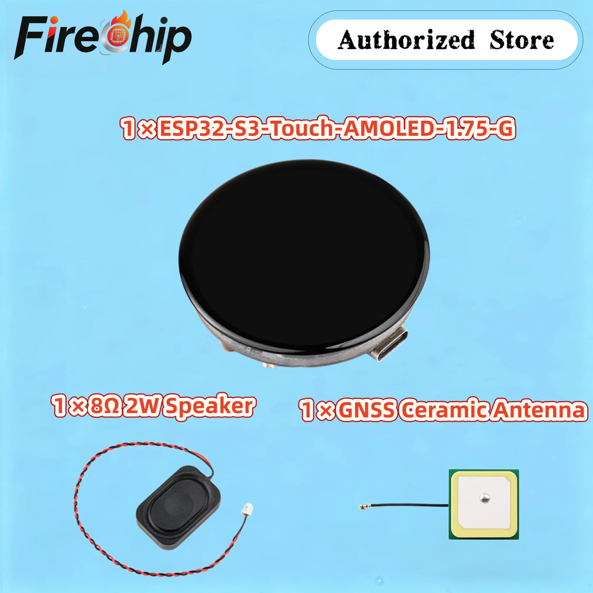 Waveshare 1.75inch AMOLED Round Touch Display ESP32 S3 Development Board 32 Bit LX7 Dual Core Processor ESP32 with Display