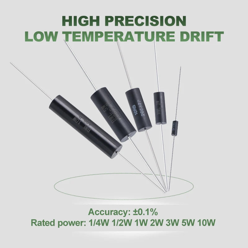 1Pcs Bwl-3W5W10W0.1% High Precision Resistor 0.005-10K Ohm Low Temperature Coefficient Wirewound Sampling Resistor