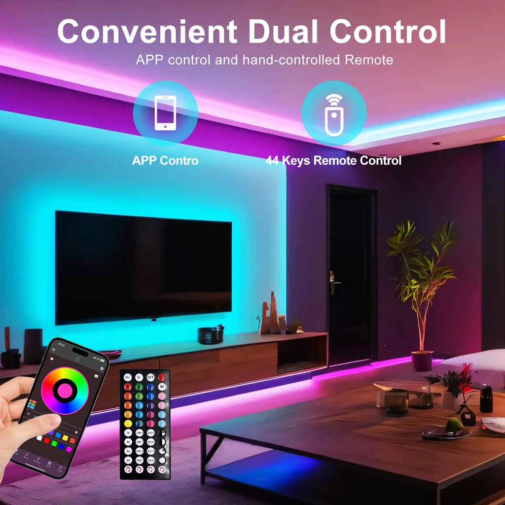 DC 5V USB RGB LED Strip Kit Black PCB Bluetooth/3Key/44Key IR Remote Control Flexible Ribbon Led TV BackLighting