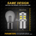2 PCS Super Bright 1157 BAY15D 1156 BA15S LED Bulbs 12V 3030-24SMD 6500K White Car Turn Signal Tail Reverse Parking Brake Lights